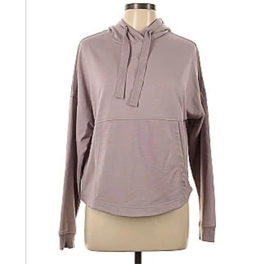 Apana Yoga Mauve Soft Hoodie Long sleeve Pocket Pullover Women's Large